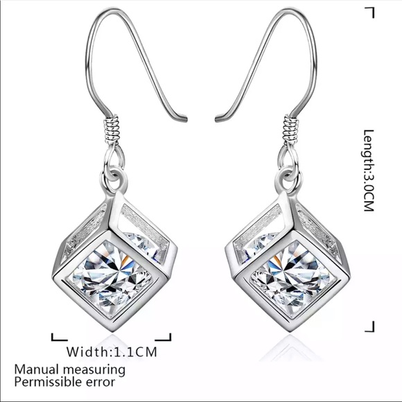 Geometric  Drop Earrings Zircon Earrings New - Picture 6 of 6